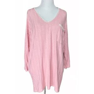 NWT Reb in J. 3/4 Sleeve Pink V-Neck Top Size S